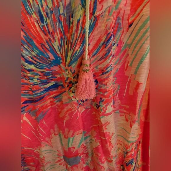 LILLY PULITZER Del Lago Tunic Dress "Never Been Betta" Pink Cotton - Size Small - Picture 4 of 6